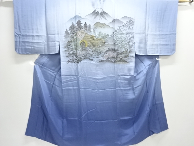 JAPANESE KIMONO / ANTIQUE MENS JUBAN / SILK / SCENERY